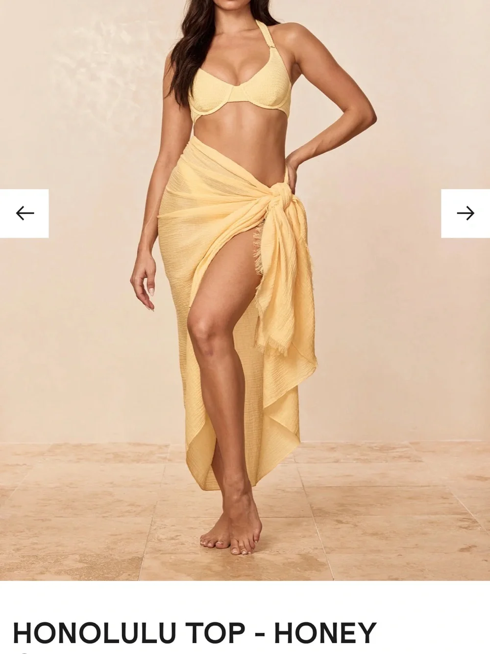 Monday Swimwear Honey Yellow Crinkle Set